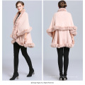 2020 Großhandel European New Style Graceful Damen Shaggy Samt Winter Dicker Wärmer Poncho Schal Shaggy Kragen Strickmantel Poncho